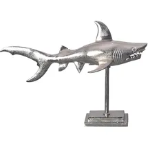 FineBuy FineBuy, Deko Figuren + Skulpturen, Deko Hai 70 cm Aluminium Wohndeko Dekoration Maritim Modern Alu