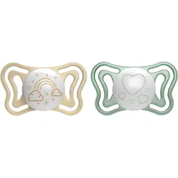 Chicco Physio Light Physio Forma Night Schnuller 2-6 m Gold/Green 2 St.