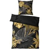 Sanilo Bettwäsche Golden Leaves Gold 135 x 200 cm + 80 x 80 cm