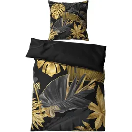 Sanilo Bettwäsche Golden Leaves Gold 135 x 200 cm + 80 x 80 cm