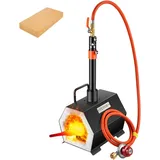 Vevor Gas Schmiedeofen Sechseck, 250 x 215 x 190 mm Gas Schmiede mit Brenner, Gold, Messing, Bronze, Magnesium, Aluminium, Zinn und Edelstahl, Gas Propan Forge Schmiedeofen 2 m Gasschlauch