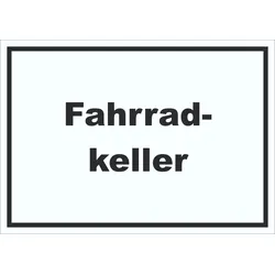 Fahrradkeller Schild mit Text Rad Bike waagerecht A6 (105x148mm)