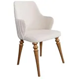 Xlmoebel Armlehnstuhl Stuhl Luxus Lehnstuhl Holz Polster Neu Modern Esszimmer (1 St), Hergestellt in Europa beige