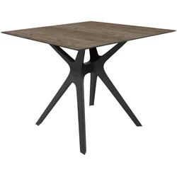 Resol VELA S Quadratischer Tisch Indoor, Outdoor 90x90 Schwarzer Fuß - Eschen Eiche Tischplatte