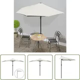 Balkon-Sonnenschirm mit Alu-Mast Sandfarben 300x155 cm Halbrund - Balkonschirm - Sonnenschirm - Gartensonnenschirm - Halbmondschirm - Sommergarten