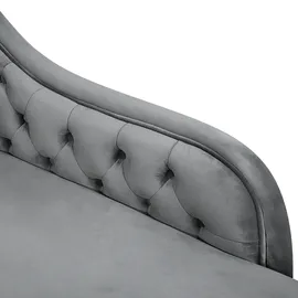 Beliani Chaiselongue Samtstoff Grau