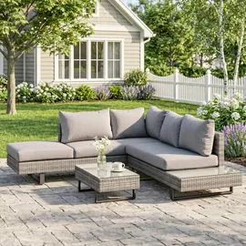 Outsunny Polyrattan-Lounge-Set 3-tlg. Grau/Braun