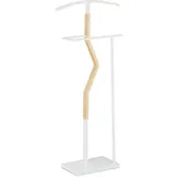 Relaxdays Herrendiener 107 x 48 x 20 cm Weiß/Natur