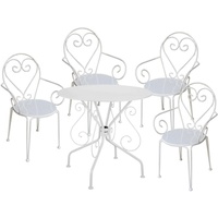 Mylia Garten-Essgruppe: Tisch + 4 stapelbare Sessel - Metall