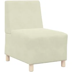 vidaXL Sofa-Stuhl ohne Armlehnen Creme 55 cm Samt