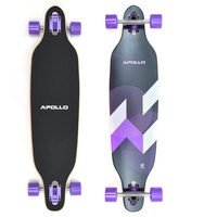 Apollo Longboard Twin Tip DT Longboard 38", aus Holz mehrlagig verleimt für Idealen Flex & Stabilität lila
