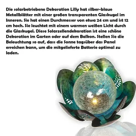 Star Trading Solarleuchte Glas 12,0 cm inkl. Dämmerungssensor grün/blau/silber