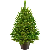 artitree Künstlicher Weihnachtsbaum Nordfichte im Topf LED 40 cm