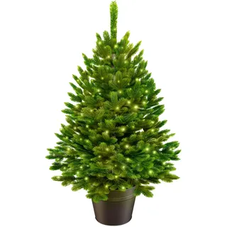 artitree Künstlicher Weihnachtsbaum Nordfichte im Topf LED 40 cm