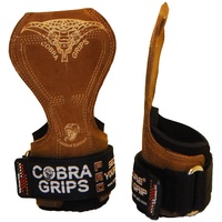 Grip Power Pads Cobra Grips® V2 Gewichtheber-Handschuhe, robust, Zughilfen für Kreuzheben, Cobra Grips Pro, PRO Brown Leather