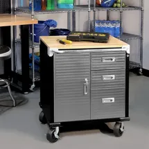 Primaster Werkstattwagen Metall 75x50x89 cm grau unbestückt