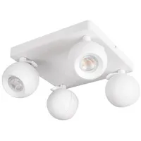 KANLUX Quadratischer-Wand-Deckenstrahler "Galoba EL-40" GU10 4flg. weiß