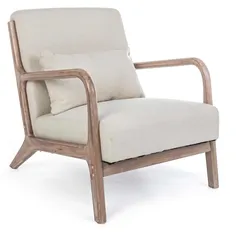 Sessel Ancilla mit Stoff-Bezug, Beige