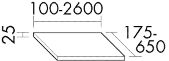 Burgbad Ablageplatte Sys30 PG2 Echo 10x1610x500 Marone Dekor Trüffel, APAV999F1717 APAV999F1717