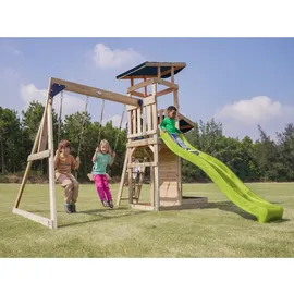 Axi Spielturm Malik mit Doppelschaukel und Rutsche Hellgrün