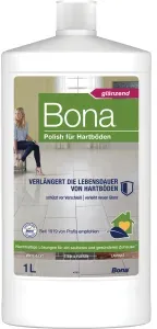 Bona Polish für Hartböden Bodenglanz, Verschleißschutz, Pflegemittel verleiht neuen Glanz und schützt lang anhaltend vor Verschleiß, 1000 ml - Flasche