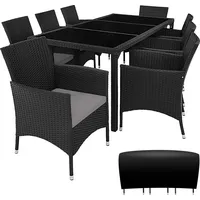 Tectake tectake® Rattan Sitzgruppe für 8 Personen, - Bunt