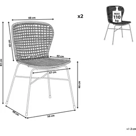 Beliani Rattanstuhl 2er Set ELFROS