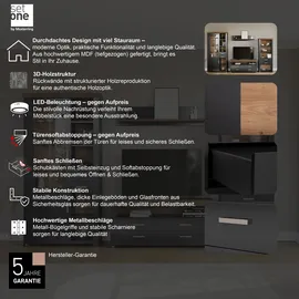 Set One by Musterring Vitrine York Dekor Graphit / Eiche