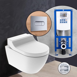 GEBERIT AquaClean Tuma Classic Komplett-SET Dusch-WC mit neeos Vorwandelement,, 146090111+16604CR#SET,