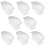 8er Set Aufbewahrungskorb Transparent 17,5 x 29 x 13,5 cm Schrankkorb Regal Organizer Aufbewahrungsbox Ordnungskorb Kunststoff