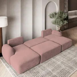 masseno Ecksofa SAVONA K Polyester 2-Sitzer Rosa