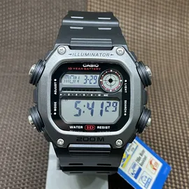 Casio DW-291H-1A 38 mm Kunststoffgehäuse Schwarz Silikonarmband Schwarz M