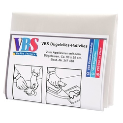 VBS Stoff Bügelvlies, 90 cm x 25 cm weiß