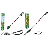 Bosch Akku Teleskop Heckenschere UniversalHedgePole 18 (1 Akku, 18 Volt System, im Karton) & Akku Hochentaster UniversalChainPole 18 (ohne Akku, Karton, 18 Volt System)