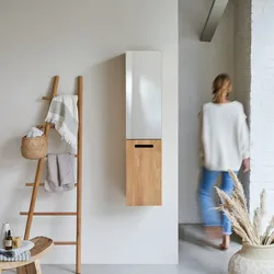Schrank Teakholz Spiegel 130 Line