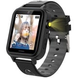 (Schwarz) A8 Smart Game Watch für Kinder, 18 Spiele Smartwatch für Jungen Mädchen mit Schrittzähler Kalorien Taschenlampe Uhr MP3 Musik Kinder ... - Schwarz