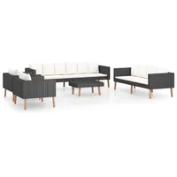 vidaXL Garten-Lounge-Set 5-tlg. schwarz 3059333