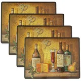 Benson Mills Kork Platzsets 4er Set, Dicke Kork Platzsets für Küche und Esstisch, Leicht zu reinigende Tischsets (30,5 x 40,6 cm Rechteckiges 4er Set, Bordeaux Wein)