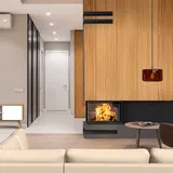 Kamineinsatz aus Stahl VNL 810/410 14 kW Ø 200 mit Schiebetür