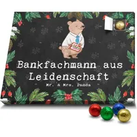 Mr. & Mrs. Panda Schoko Adventskalender Bankfachmann Leidenschaft - Schwarz - Geschenk, Bankberater, Bänker, Schokoladen Adventskalender, Schenken... - Schwarz