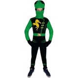 Foxxeo grünes Drachen Ninja Kostüm für Kinder - Größe 110-152 - grüner Ninja Kämpfer für Jungen Fasching Karneval, Größe:146/152