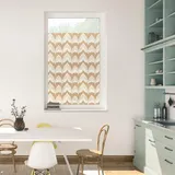 Lichtblick Fensterfolie selbstklebend, Sichtschutz, Boho Zig Zag - Gelb B/L: ca. 100x180 cm