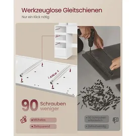VASAGLE Schminktisch, mit Ladestation, 9 Schubladen, 10x Vergrößerungsspiegel, werkzeuglose Gleitschienen,