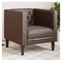 vidaXL Chesterfield-Sessel Braun Kunstleder