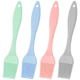 4 Stück Silikonpinsel,Backpinsel Silikon,Grill Küche Pinsel,Backen Silicone Brush,Grillpinsel Küchenpinsel Basting,Hitzebeständig ölpinsel Baking,Pastry Backpinsel-set, Kitchen Kochpinsel Kuchenpinsel