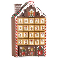 BRUBAKER befüllbarer Adventskalender Weihnachtskalender zum Befüllen - Lebkuchenhaus mit LED-Beleuchtung, Holz Kalender Weihnachten - 26,2 x 45 x 5,5 cm braun|grün|rot
