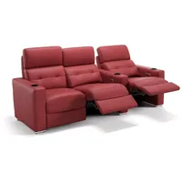 Sofanella 3-Sitzer Leder BARI, Relaxcouch, Designersofa, Designer Sofa, 3er Couch, Sofagarnitur rot