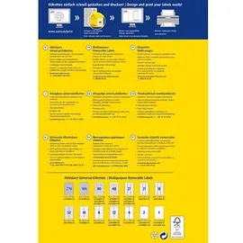 Avery Zweckform Universaletiketten L4737REV-10 Weiß 63,5 x 29,6 mm 10 Blatt