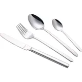 Michelino Besteckset 24 teilig Besteck Cutlery Edelstahl Gabel Löffel Messer Kaffeelöffel - silber