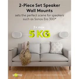 goobay Lautsprecher-Wandhalterung Modern Era 3 Flex, weiß